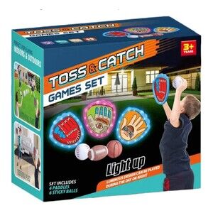 Handroom Toss & Catch Light Up Magnetic Baseball Set Glow In the Dark New